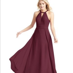 Floor length Cabernet colored dress